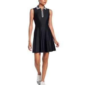 NWT G/Fore Women’s Featherweight Zip Golf Dress in Onyx Black - Size L